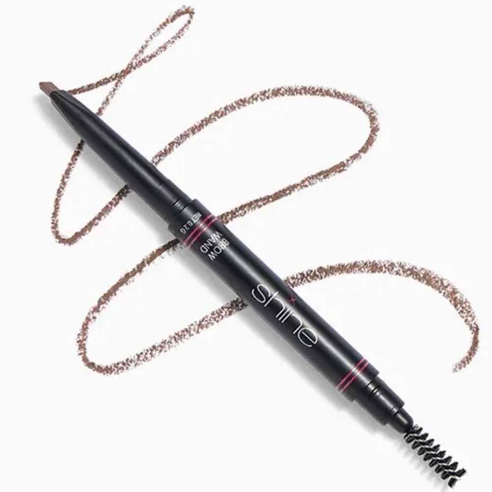 NEW SHINE COSMETICS Brow Wand Pencil & Spoolie In Colorway‎ Virtue Dark Brown